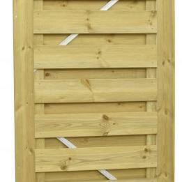 Grenen geschaafde plankendeur op verstelbaar stalen frame 99 x 179 cm, recht horizontaal, groen geïm