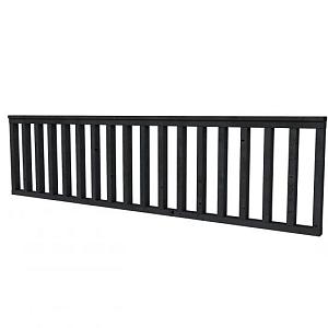 Hekwerk recht douglas type C, 278,5 x 73 cm, zwart geïmpregneerd.