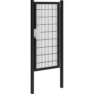 Hillfence metalen enkele poort Premium-line inclusief slot, 100 x 180 cm, zwart.