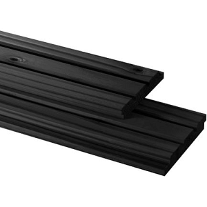 Vuren geschaafd triple profiel 2,2 X 14 X 400 cm, zwart gedompeld.