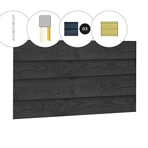 Zweeds rabat plankenset douglas bij wand B, 228,5 x 224 cm, zwart geïmpregneerd.