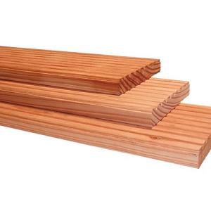 Douglas enkelzijdig geprofileerd dekdeel, 2,5 x 14,5 x 400 cm, onbehandeld.