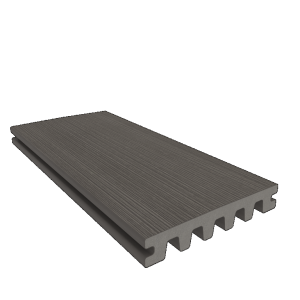 NewTechWood HKC co-extrusie enkelzijdig dekdeel houtstructuur 2,3 x 13,8 x 400 cm, Silver Gray.