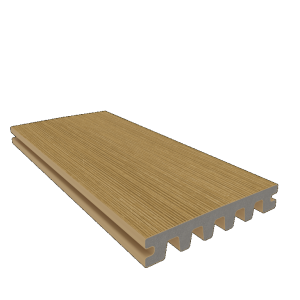 NewTechWood HKC co-extrusie enkelzijdig dekdeel houtstructuur 2,3 x 13,8 x 400 cm, Red Cedar.