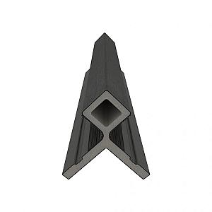 NewTechWood HKC Co-Extrusie Hoekprofiel Castellation – Wandbekleding, 7 x 8 x 300 cm, Ebony Zwart