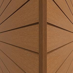 NewTechWood HKC Co-Extrusie Hoekprofiel Castellation – Wandbekleding, 7 x 8 x 300 cm, Red Cedar