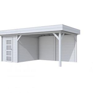 Vuren Topvision Kiekendief, 200 x 300 en luifel 400 cm, lichtgrijs gespoten.