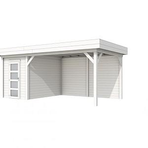 Vuren Topvision Kiekendief, 200 x 300 en luifel 400 cm, wit gespoten.