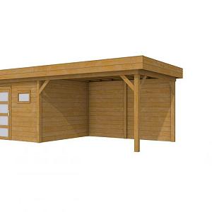 Douglas Topvision Raaf, 298 x 298 en luifel 400 cm, groen geïmpregneerd.