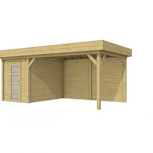 Vuren Topvision Kiekendief, 200 x 300 en luifel 400 cm, groen geïmpregneerd.