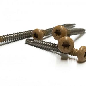 RVS schroef met gekleurde top voor NewTechWood Castellation PRO, set a 50 stuks incl. bit, Red Cedar