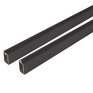 Elephant onder- en bovenregel Modular Rhombus aluminium 2x4,1x180 cm – zwart gepoedercoat (2 stuks)