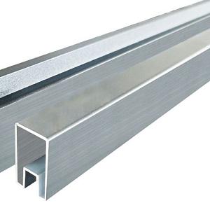 Elephant onder- en bovenregel Modular Evo aluminium 2x4x180 cm geanodiseerd incl. tie-clips