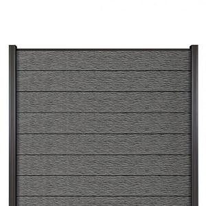 Elephant schutting Modular Evo houtcomposiet FSC 180x180 cm – Co-ex rock grey met Antraciet Profiele