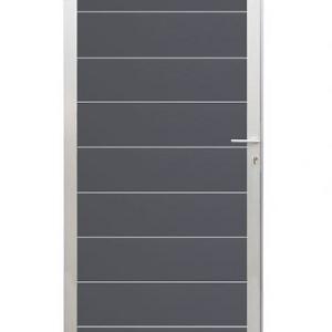 Elephant Tuindeur Modular Evo Houtcomposiet FSC – Rock Grey/Aluminium (4x90x195 cm)