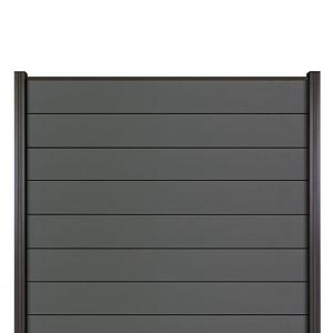 Elephant Schutting Modular Evo houtcomposiet FSC 180x180 cm – Rock Grey met antraciet aluminium prof