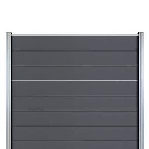 Elephant schutting Modular Evo houtcomposiet FSC 180x180 cm rock grey – 8 planks met aluminium profi