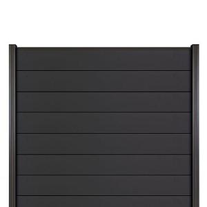 Elephant Schutting Modular Evo Houtcomposiet FSC 180x180 cm Antraciet – 8 Planks met Antraciet Alumi