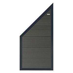 Elephant schutting Forte houtcomposiet FSC/GRS 4x90x180 cm halfschuin antraciet met antraciet alumin