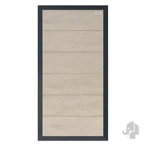 Elephant schutting Forte houtcomposiet FSC/GRS – 4x90x180 cm halfbreed bicolor grijs met aluminium k