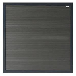 Elephant schutting Forte houtcomposiet FSC/GRS 4x180x180 cm antraciet met antraciet aluminium kader