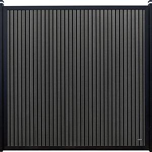 Elephant schutting Stripes houtcomposiet FSC 180x180 cm antraciet met antraciet kader