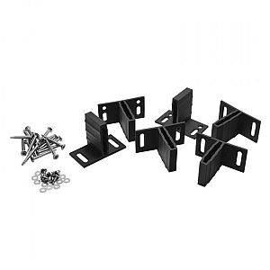 Elephant T beslagset antraciet gecoat aluminium  6 stuks in blister tbv houtcomposiet schuttingen