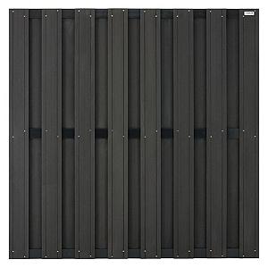 Elephant schutting Design houtcomposiet FSC/GRS 3,9x180x180 cm antraciet met antraciet aluminium lig