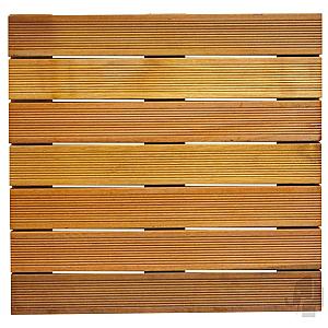 Elephant terrastegel Bangkirai hardhout 3 x 50 x 50 cm – fijn ribbelprofiel