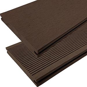 Elephant vlonderplank (clip) houtcomposiet FSC/GRS – 1,9 × 14 × 400 cm – Donker Bruin – Massief – Ri