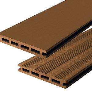 Elephant vlonderplank (clip) houtcomposiet FSC/GRS 2,1x14,5x360 cm – 2 stuks bruin vlak/semi-ribbel