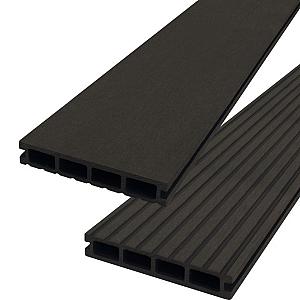 DuoWood Vlonderplank (clip) STD Houtcomposiet FSC – 2,5 × 14,6 × 500 cm – Kleur Lava – Groevenprofie
