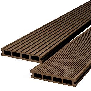 DuoWood Vlonderplank (Clip) DPR Houtcomposiet – 2,5x14,6x220 cm – Douala Groeven/Ribbel