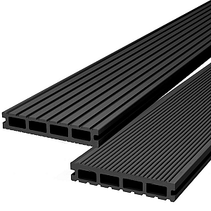 DuoWood Vlonderplank (Clip) DPR Houtcomposiet – 2,5x14,6x220 cm – Lava Groeven/Ribbel