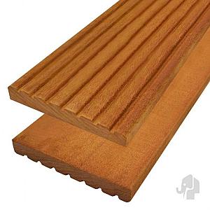 Elephant vlonderplank Kapur hardhout 2,1 x 14,5 x 395 cm – groeven profiel / vlak geschaafd