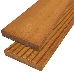Elephant vlonderplank Bangkirai hardhout gedroogd 2,5x14,5x460 cm – groeven profiel / vlak geschaafd