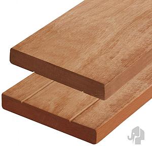Elephant vlonderplank Bangkirai hardhout 2,8x19x395 cm – vlak geschaafd met 2 V-groeven