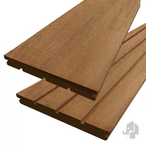 Elephant Vlonderplank Kapur (Clip) Hardhout 2,8x19x395 cm – Diepe Groeven Profiel / Vlak Geschaafd