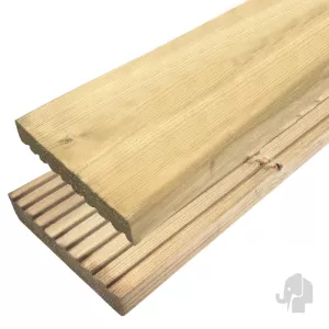 Elephant vlonderplank verduurzaamd Vuren FSC 2,8 x 14,5 x 360 cm – groeven profiel / vlak geschaafd