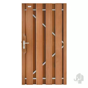 Elephant tuindeur met stalen frame Bangkirai hardhout – 5,2 x 100 x 180 cm – V-groeven – incl. besla