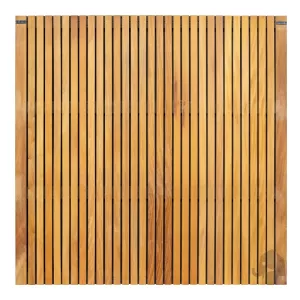 Elephant Schutting Stripes Black Hardhout FSC 4,5x180x180 cm – Naturel/Zwart, RVS Geschroefd