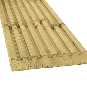 Groen Vuren FSC vlonderplank Slipprof 2,8x14,5x480 cm – Duurzaam, veilig en stijlvol terrasmateriaal