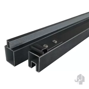 Elephant onder- en bovenregel M&M/ModRh aluminium 2x2,5x180 cm (2 stuks) zwart incl. tie-clips