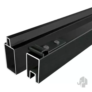 Elephant onder- en bovenregel Modular Evo aluminium 2x4x180 cm antraciet incl. tie-clips