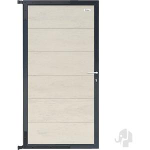 Elephant tuindeur ACP aluminium composiet 90x180 cm – betongrijs met aluminium frame inclusief besla