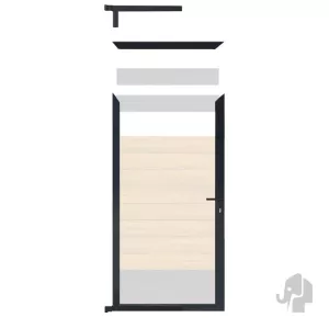 Elephant tuindeur kit Mix&Match aluminium zwart 4x90x180 cm met Krukken, Slot en Beslag