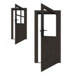 Enkele deur Rechtsdraaiend Glas Zwart (losse roedes)