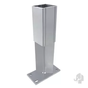 Elephant paalhouder met voet verzinkt staal 8x16x30 cm – insteekmodel voor aluminium palen