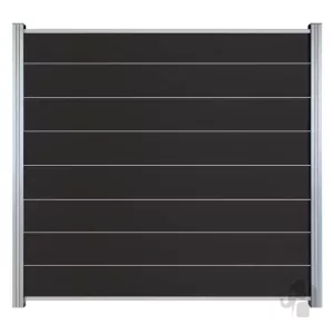 Elephant schutting Modular Evo houtcomposiet FSC 1800x1800 mm antraciet – 8 planks met aluminium pro