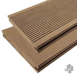 Elephant vlonderplank (clip) houtcomposiet FSC 1,9x14x500 cm Eiken massief ribbel profiel / vlak